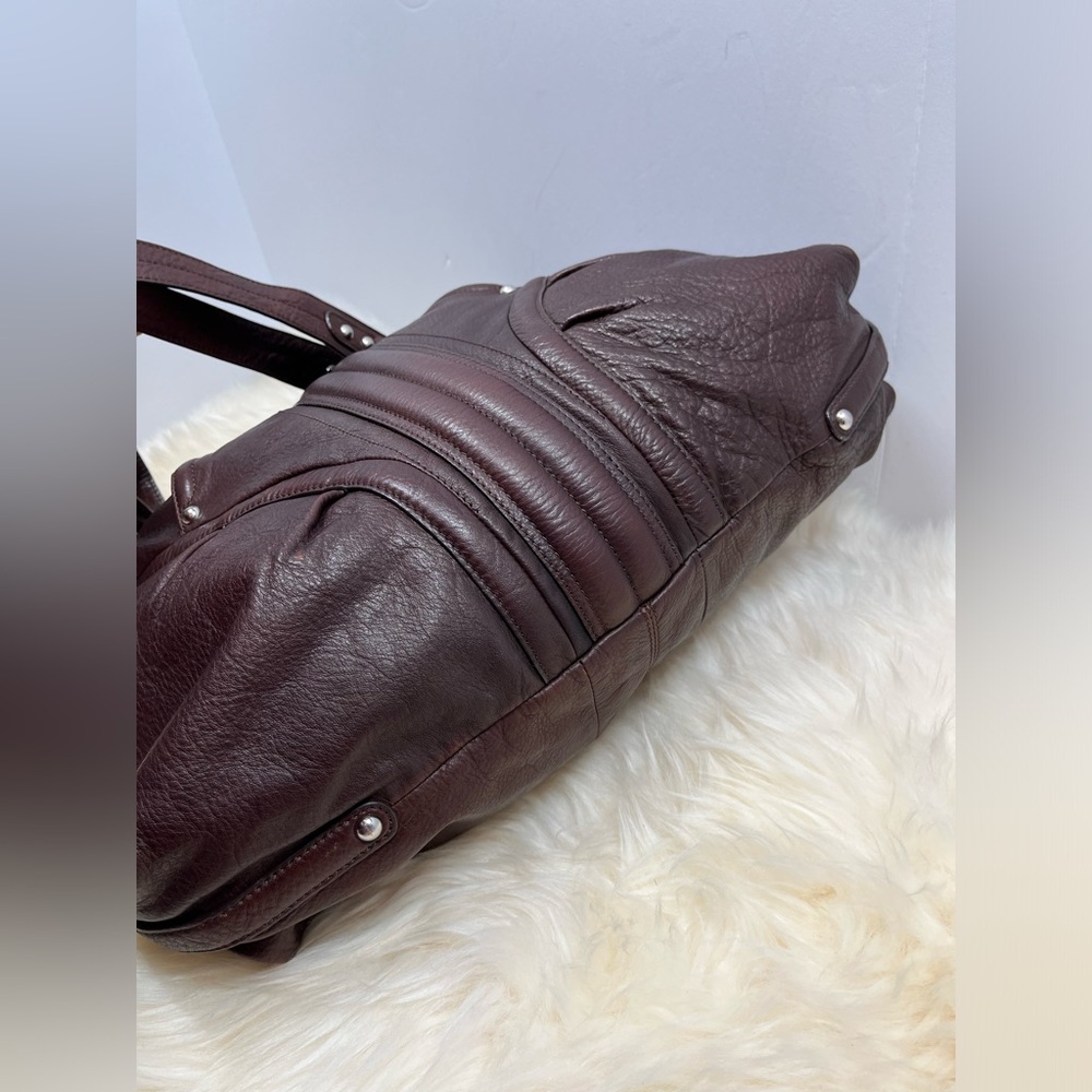 B Makowsky  Merlot Leather Genuine Leather Double Straps/ Shoulder bag/ - Picture 6 of 17